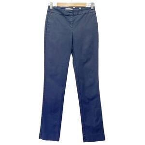 Boden Navy Blue Slim Straight Cotton Chino Pants Preppy Casual Pant Size 4 Long